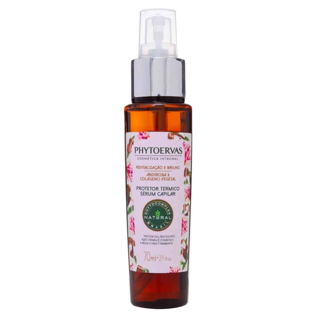 Protetor Térmico Sérum Capilar Revitalização e Brilho Andiroba e Colágeno Vegetal Phytoervas 70ml