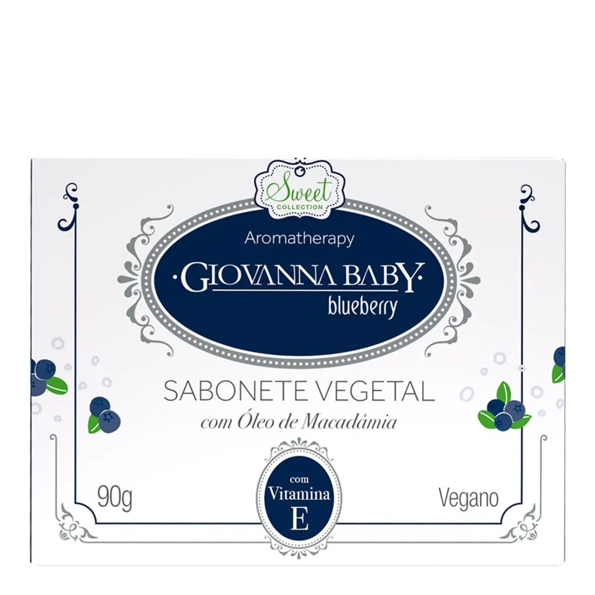 Sabonete Barra Vegetal Blueberry Giovanna Baby Aromatherapy Sweet Collection Caixa 90g