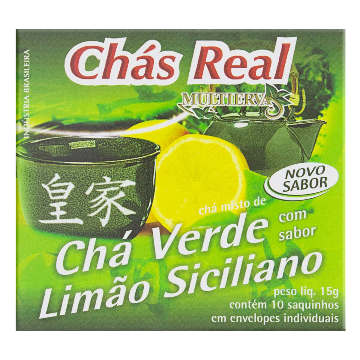 Chá Verde Limão Siciliano Chás Real Caixa 15g 10 Unidades