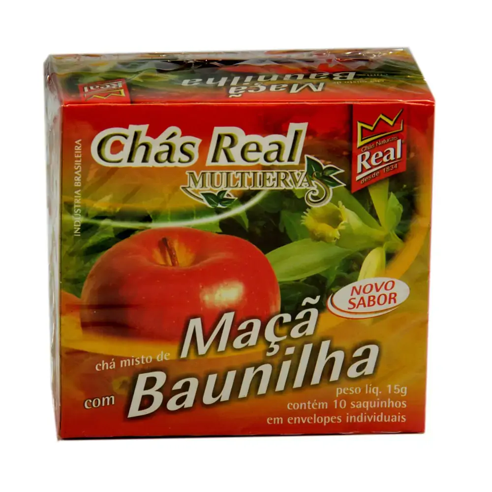Chá Maçã Com Baunilha Chás Real Caixa 15g 10 Unidades