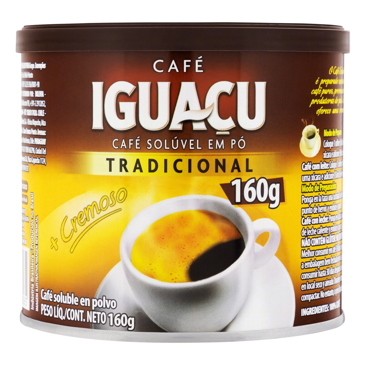 Café Solúvel Em Pó Tradicional Iguaçu Lata 160g