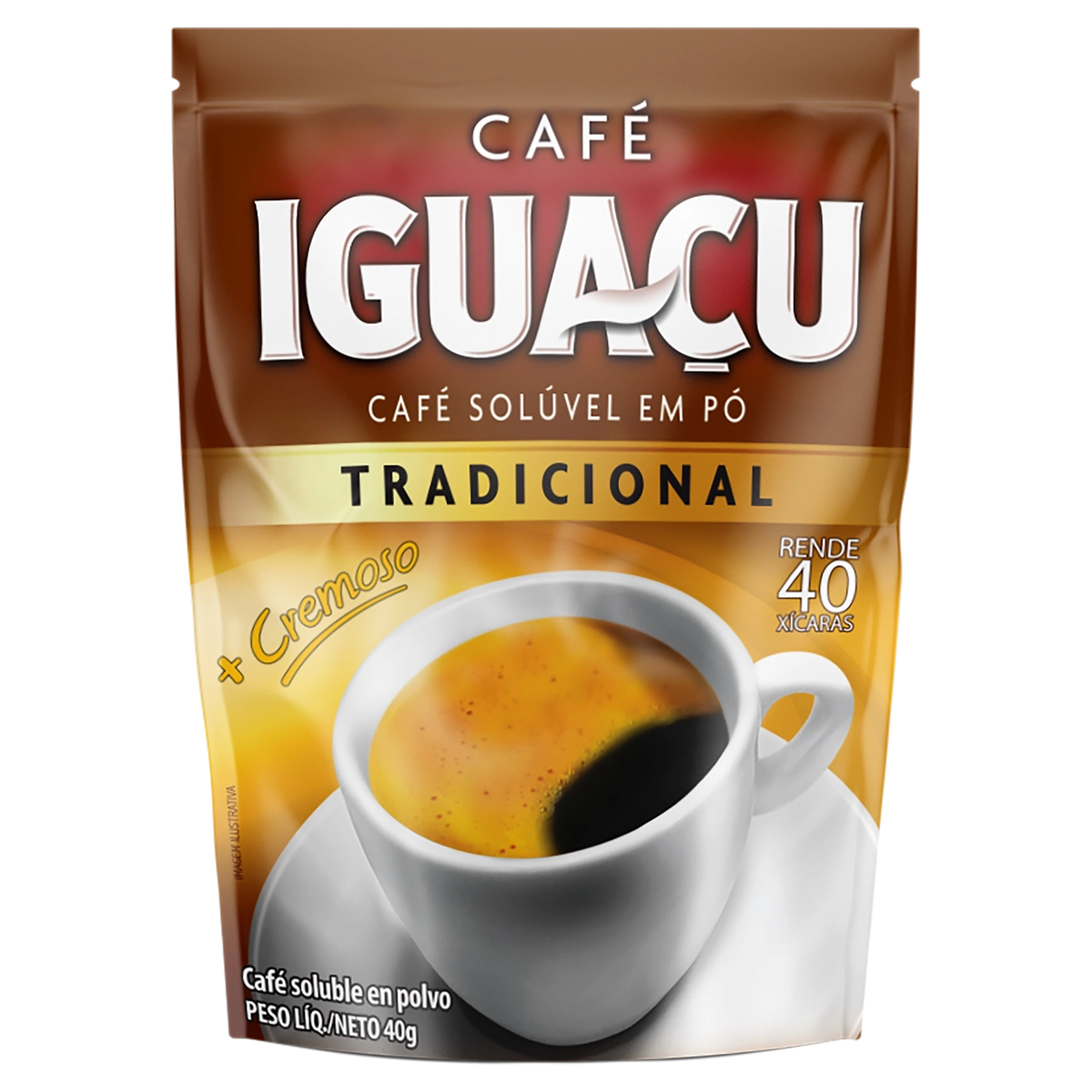 Café Solúvel Em Pó Tradicional Iguaçu Sachê 40g