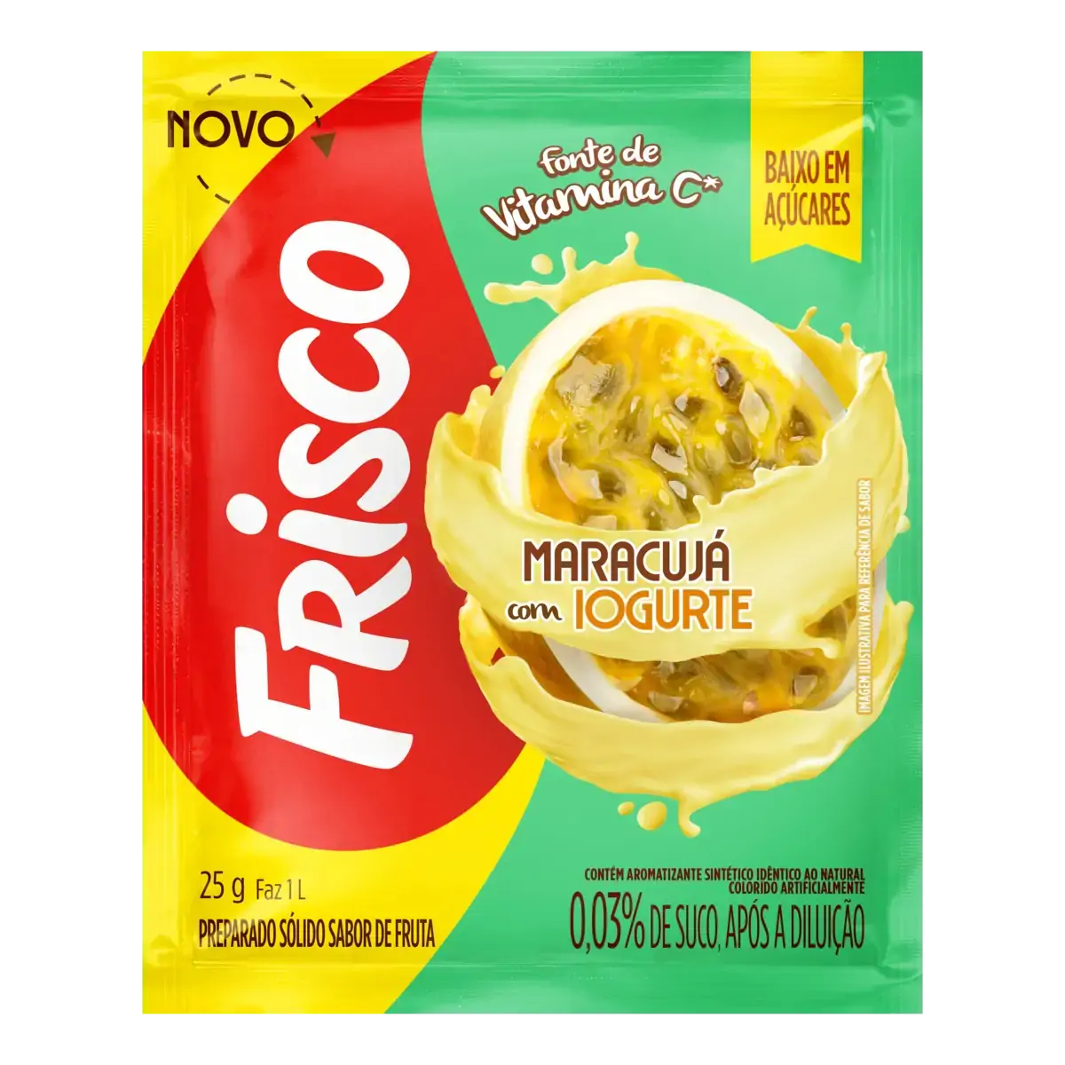 Refresco Em Pó Maracujá Com Iogurte Frisco Pacote 25g