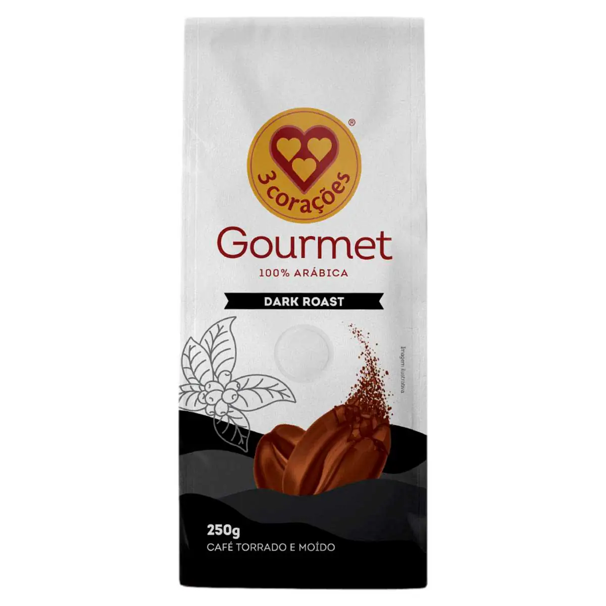 Café em Pó 3 Corações Dark Roast Gourmet 250g