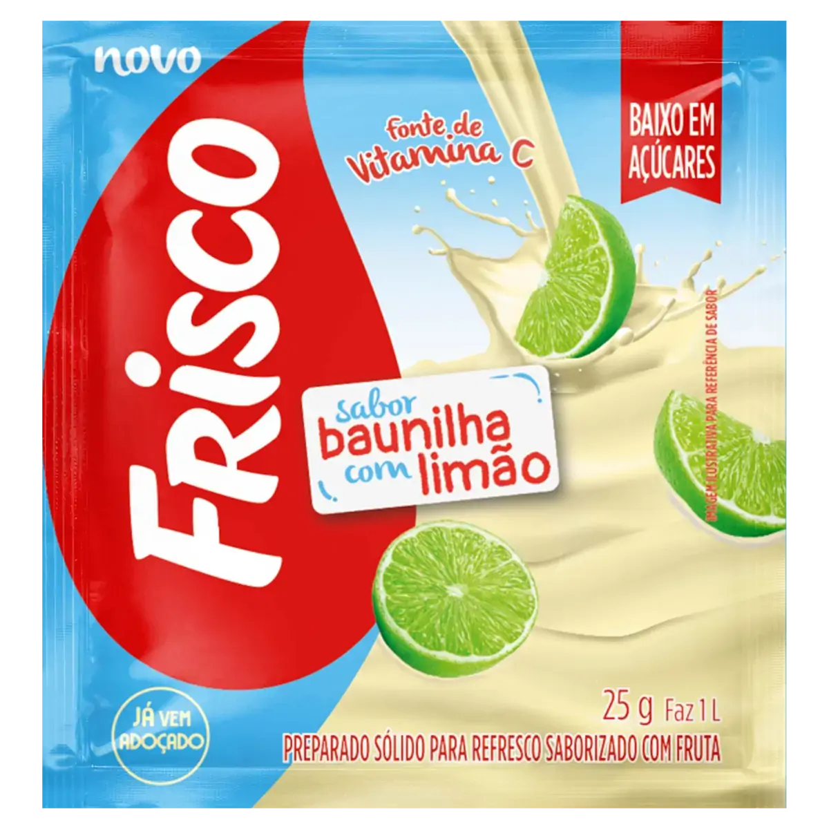 Refresco Em Pó Baunilha Com Limão Frisco Pacote 25g