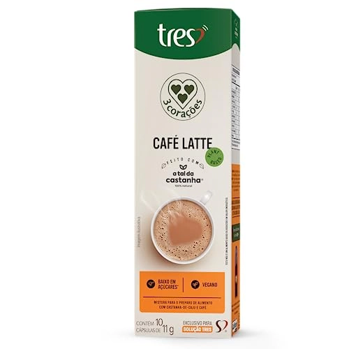 Café Com Leite Em Cápsula Latte Vegano 3 Corações Caixa 10 Unidades 11g Cada