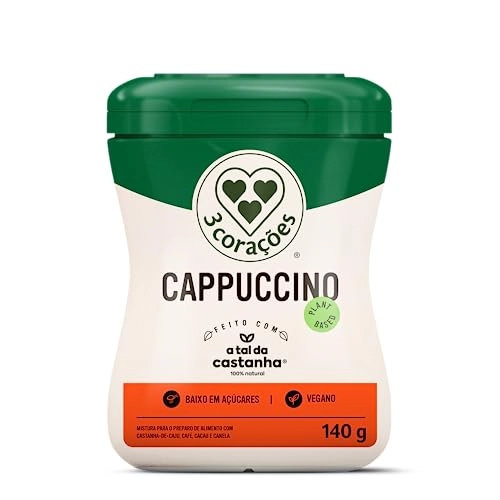 Bebida à Base De Castanha De Caju Cappuccino 3 Corações Pote 140g