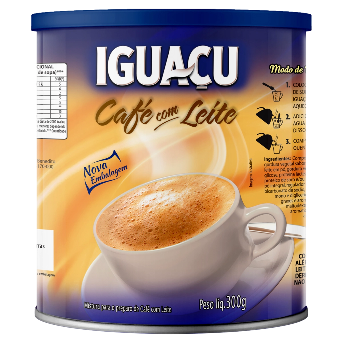 Café Com Leite Solúvel Iguaçu Lata 300g
