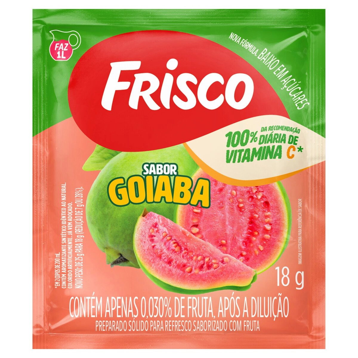 Refresco em Pó Goiaba Frisco Pacote 18g