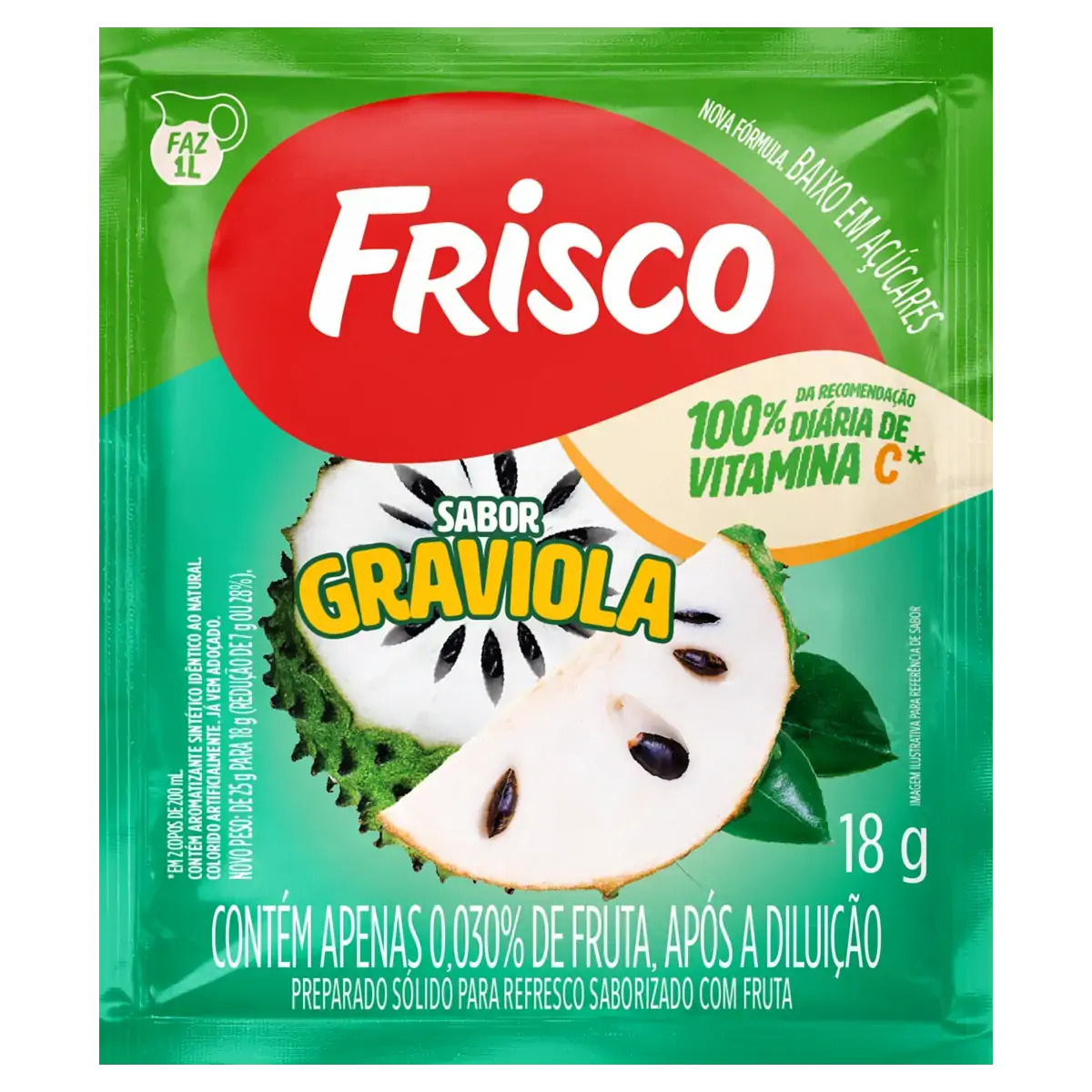 Refresco Em Pó Graviola Frisco Pacote 18g