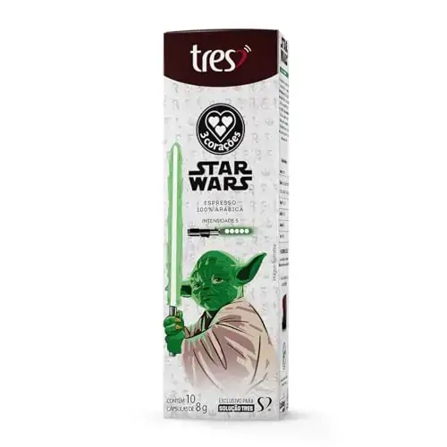 Café Em Cápsula Torrado E Moído Espresso Mestre Yoda Star Wars 3 Corações Caixa 10 Unidades 8g Cada