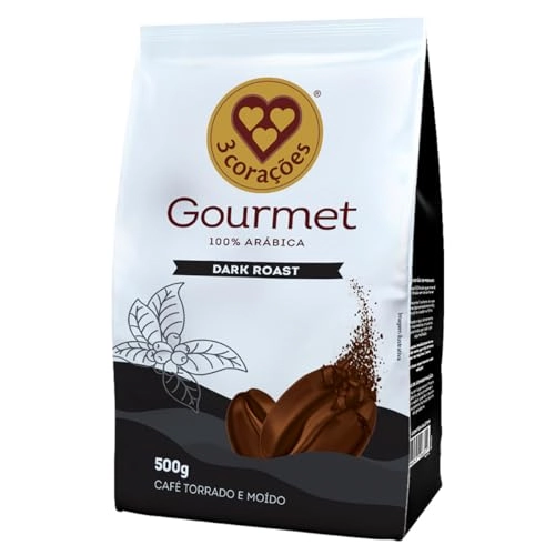Café Torrado E Moído 3 Corações Gourmet Dark Roast Pacote 500g