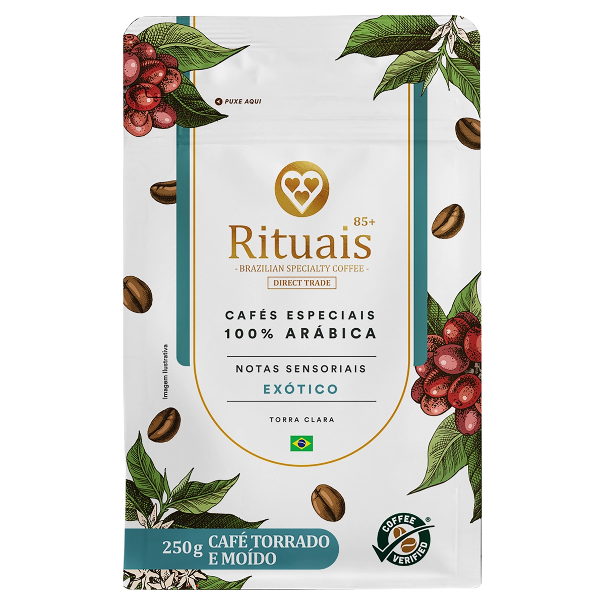Café Torrado E Moído Exótico 3 Corações Rituais 85 Pouch 250g