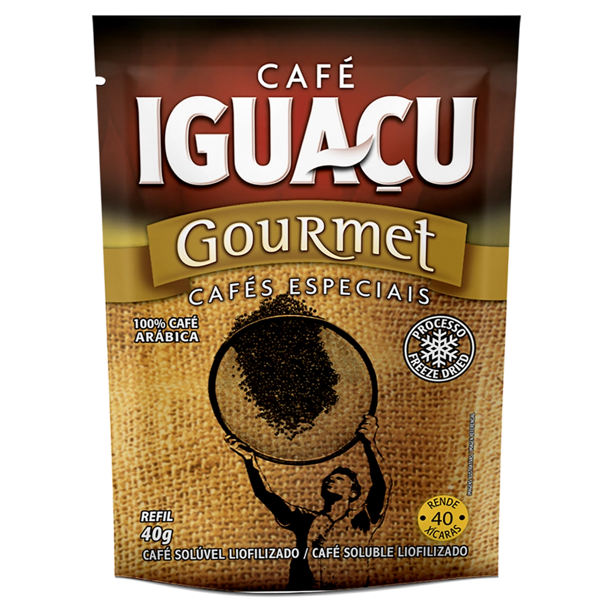 Café Solúvel Liofilizado Iguaçu Gourmet Sachê 40g Refil