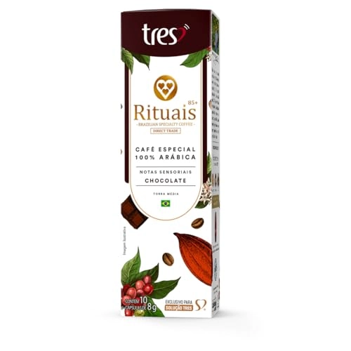 Café Em Cápsula Torrado E Moído Chocolate 3 Corações Rituais 85 Caixa 80g 10 Unidades