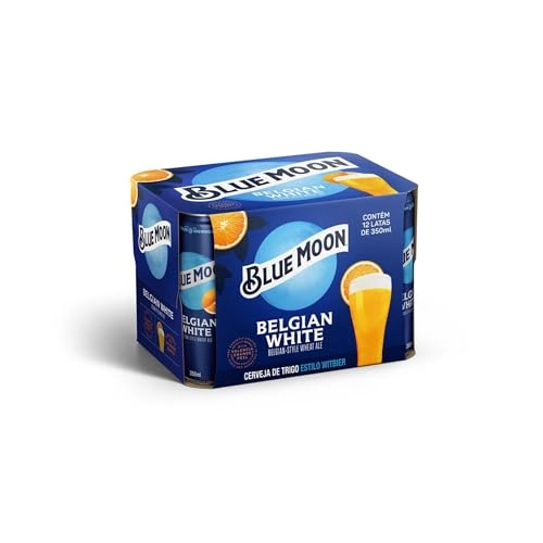 Pack Cerveja Belgian White Ale Blue Moon Lata 12 Unidades 350ml Cada