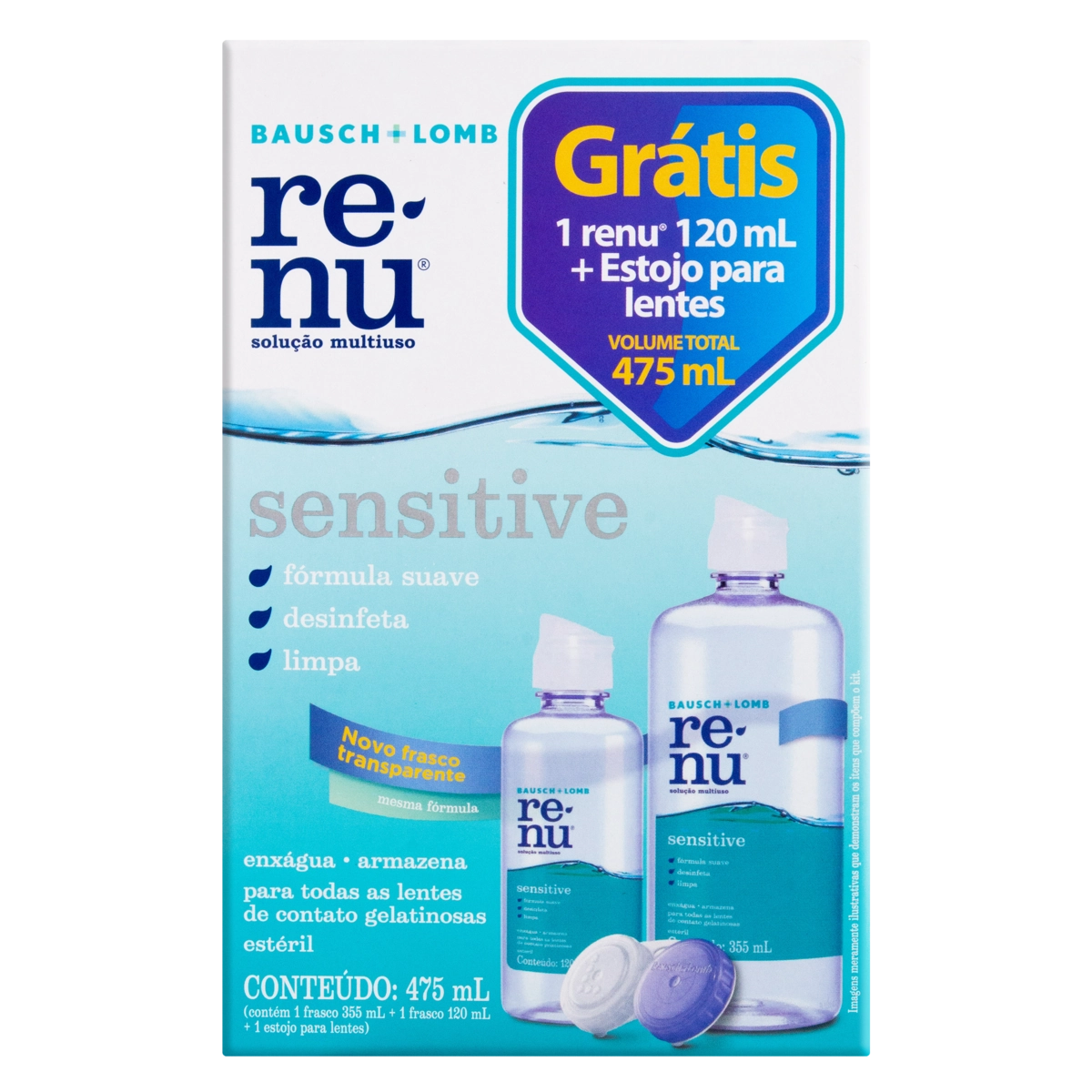 KIT RENU PLUS FRESH 355ML + 120ML + ESTOJO DE LENTES