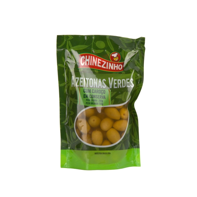 Azeitona Verde Com Caroço Doy Pack Chinezinho 280g/150g Drenado