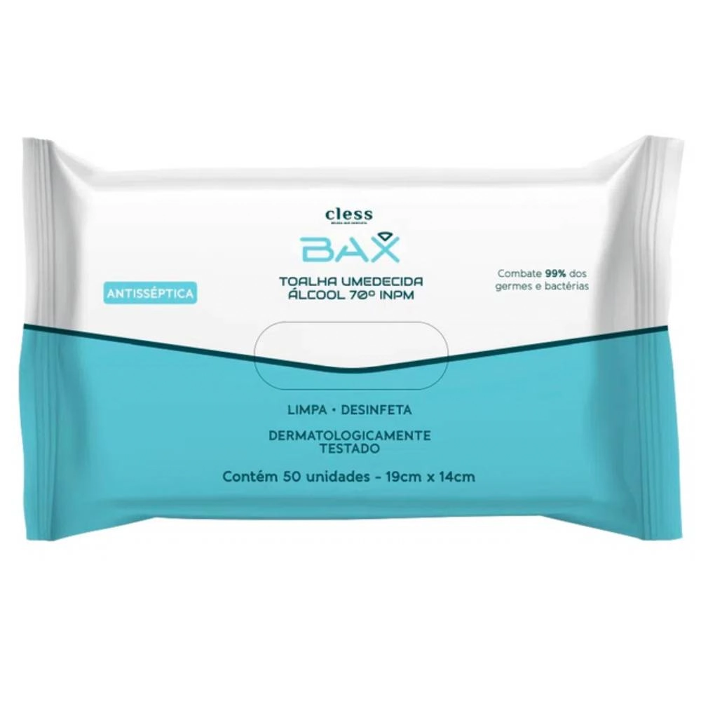 Lenco Umedecido Bax Antisseptico 70 Alcool 19x14cm 50un