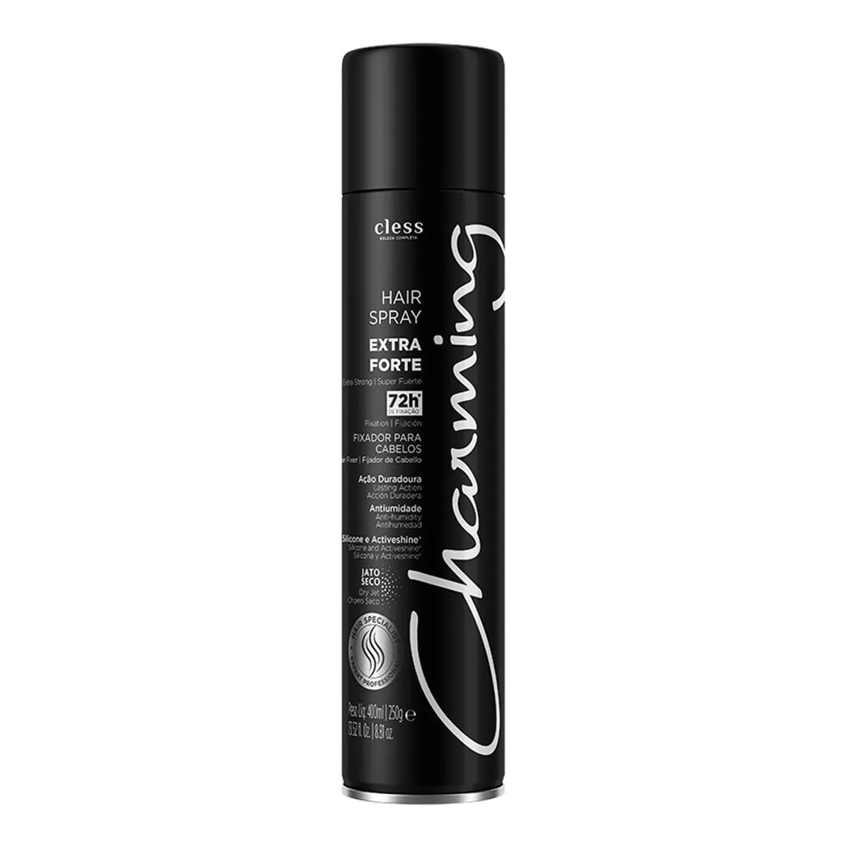 Spray Fixado de Cabelo Aerosol Black Extra Forte Charming 400 ml