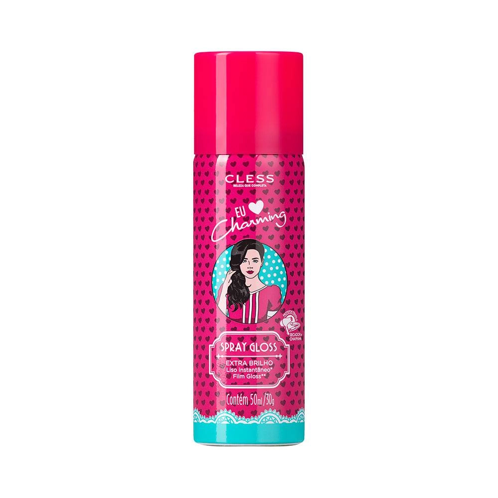 Spray Gloss Extra Brilho Cless Eu Amo Charming Frasco 50ml