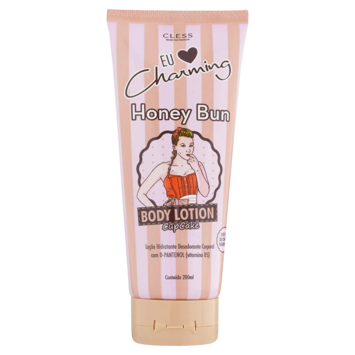 Loção Desodorante Hidratante Honey Bun Corporal Cupcake Cless Eu Amo Charming Bisnaga 200ml