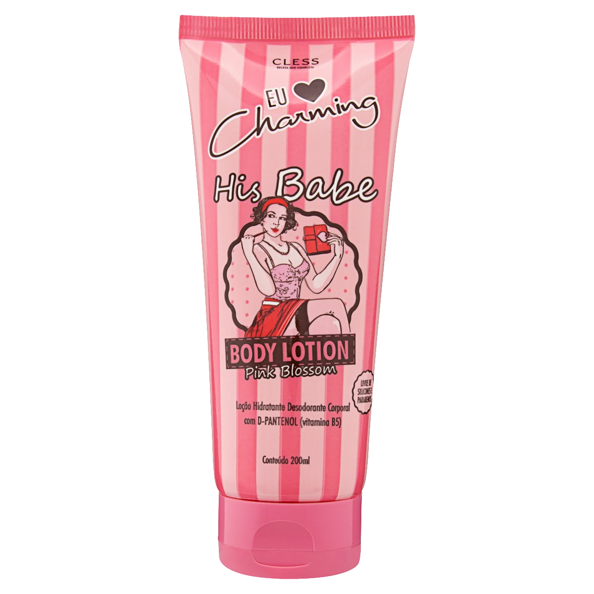 Loção Desodorante Hidratante His Babe Corporal Pink Blossom Cless Eu Amo Charming Bisnaga 200ml