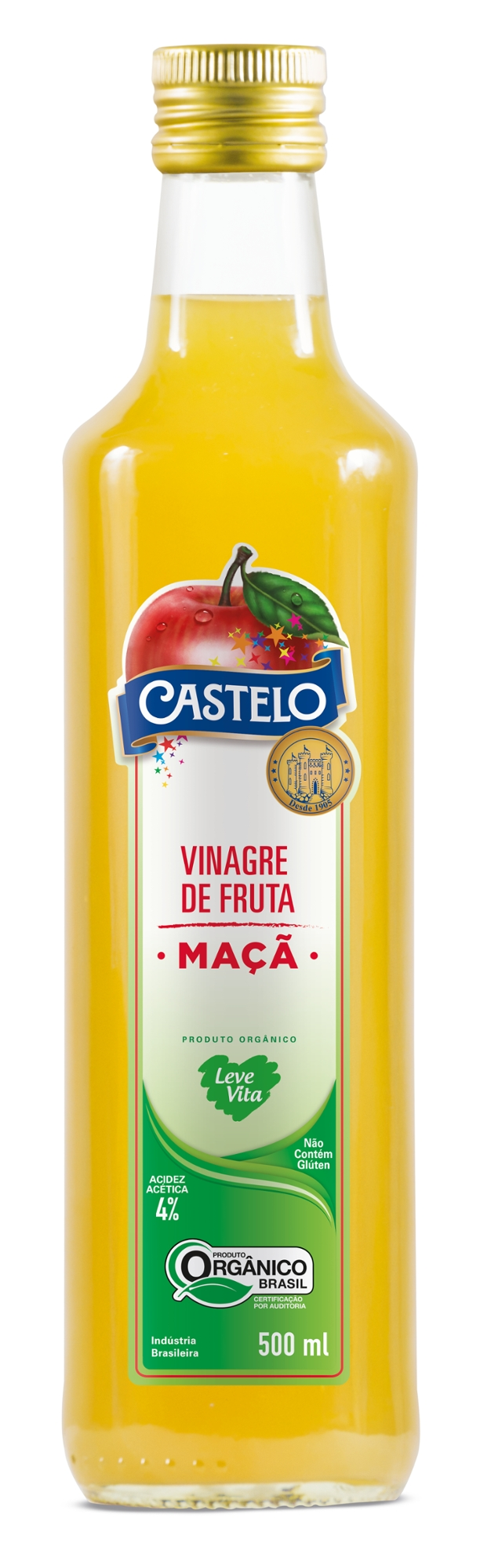 Vinagre De Fruta Castelo 500ml Leve Vita Maca Organico
