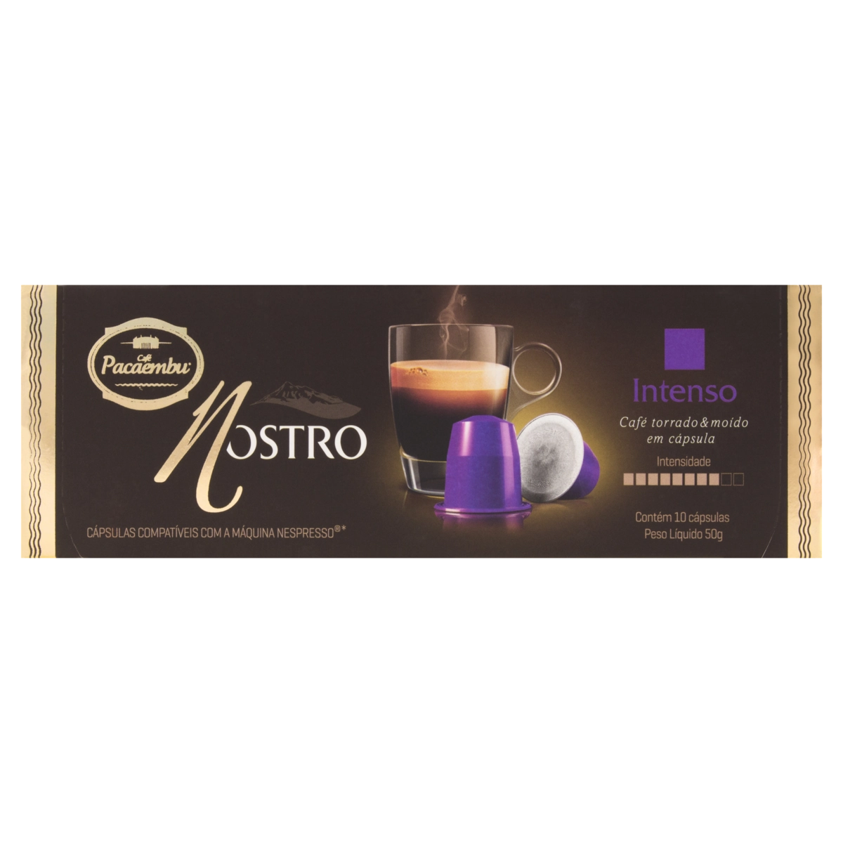 Café Em Cápsula Torrado E Moído Intenso Café Pacaembu Nostro Caixa 50g 10 Unidades