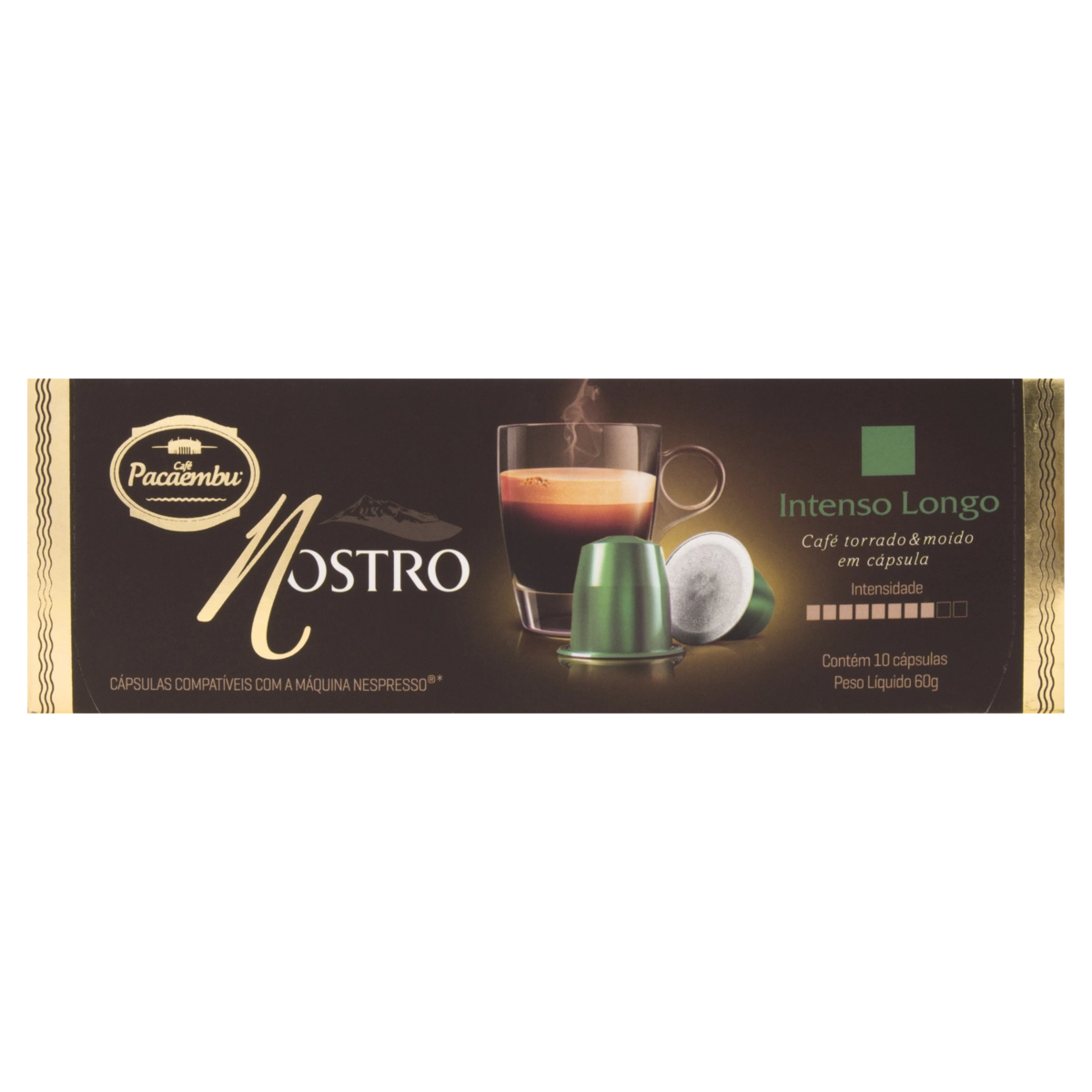 Café Em Cápsula Torrado E Moído Intenso Longo Café Pacaembu Nostro Caixa 60g 10 Unidades