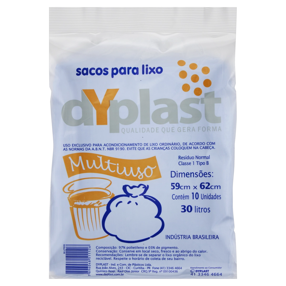 Saco Para Lixo 30l Dyplast 10 Unidades