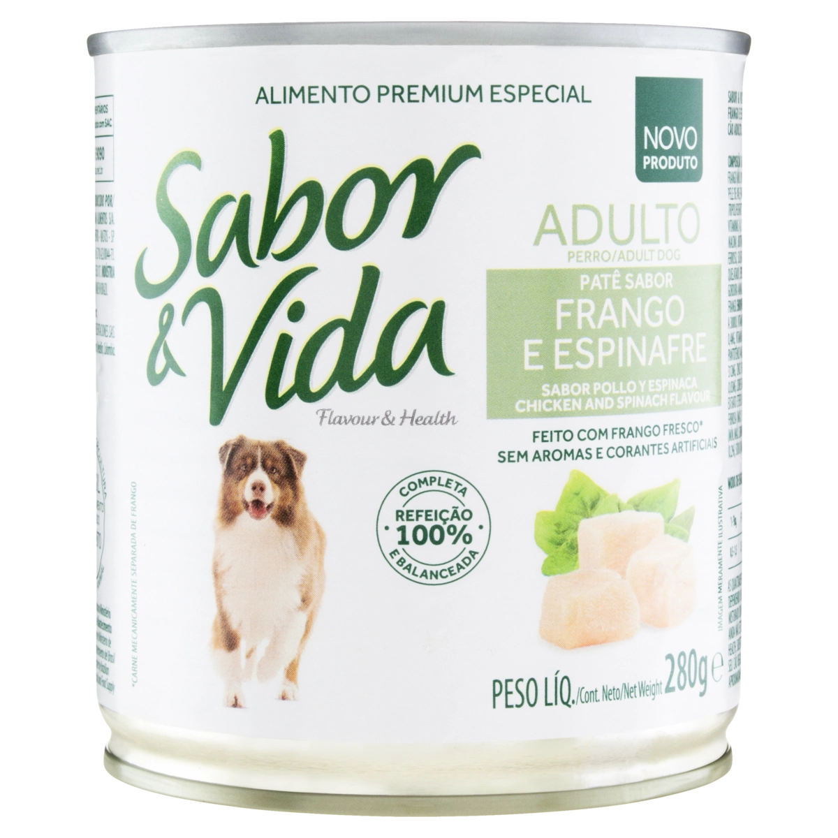 Patê Para Cães Adultos Frango E Espinafre Sabor Vida Lata 280g