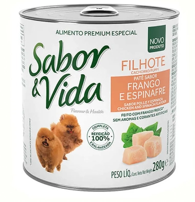 Patê Para Cães Filhotes Frango E Espinafre Sabor Vida Lata 280g
