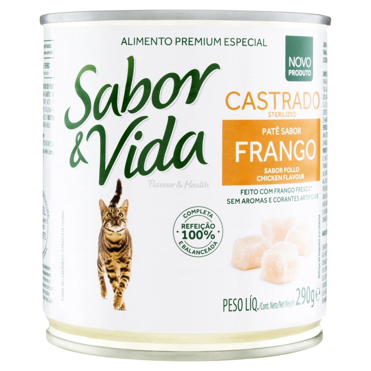 Patê Para Gatos Castrados Frango Sabor Vida Lata 290g