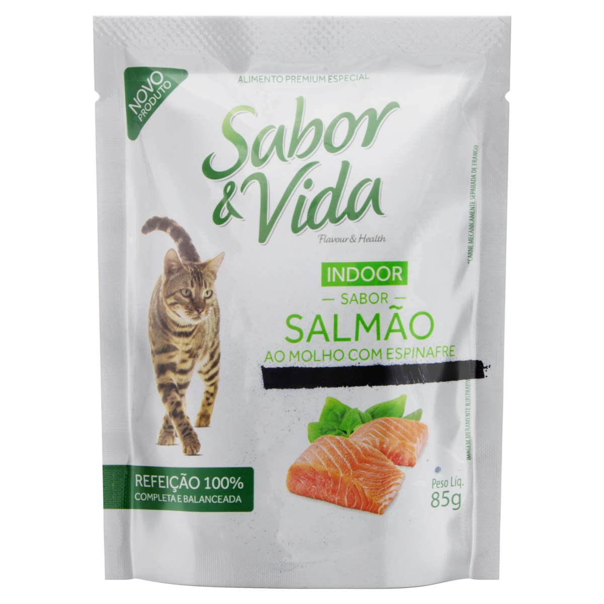 Alimento Para Gatos Adultos Salmão Sabor Vida Indoor Pacote 85g