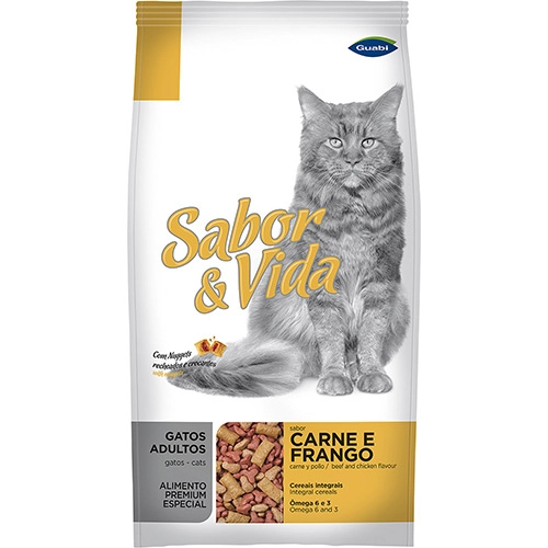 Ração Para Gatos Sabor Vida Carne E Frango Guabi Petcare