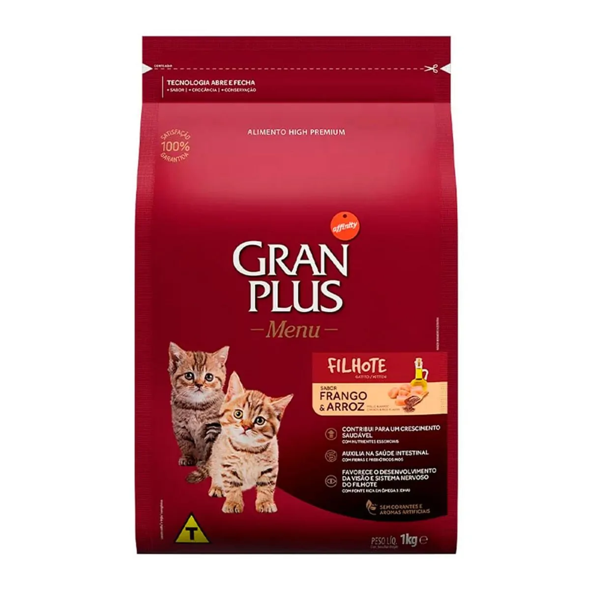 Ração Gran Plus Gatos Filhotes Frango e Arroz 1kg