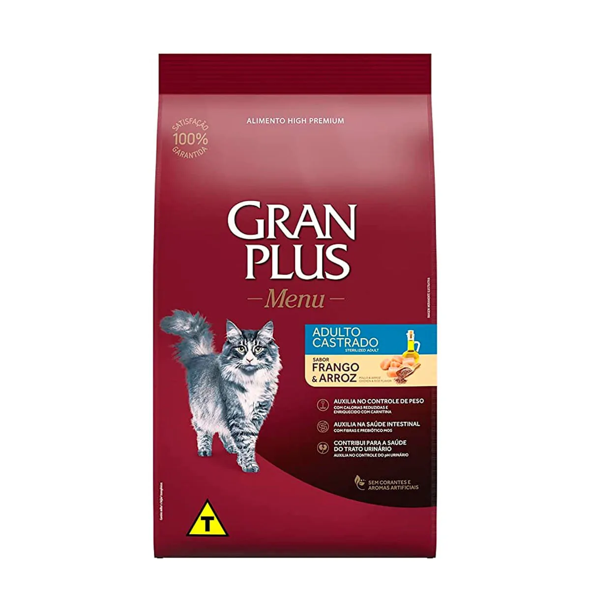 Ração Gran Plus Gatos Castrados Frango e Arroz 3kg