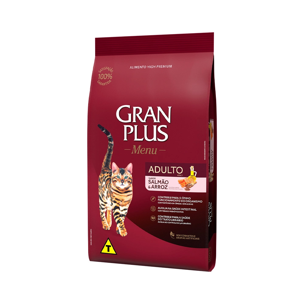 Ração Gran Plus Gatos Adultos Salmão e Arroz 3kg