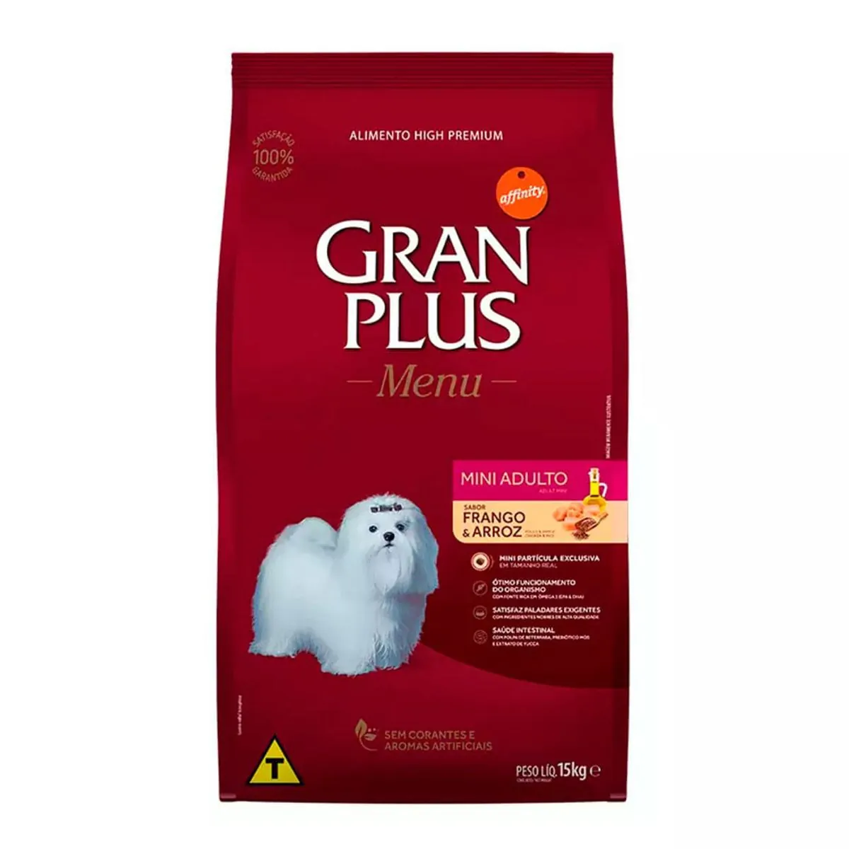 Ração Gran Plus Menu Cães Adultos Mini Frango e Arroz 15kg