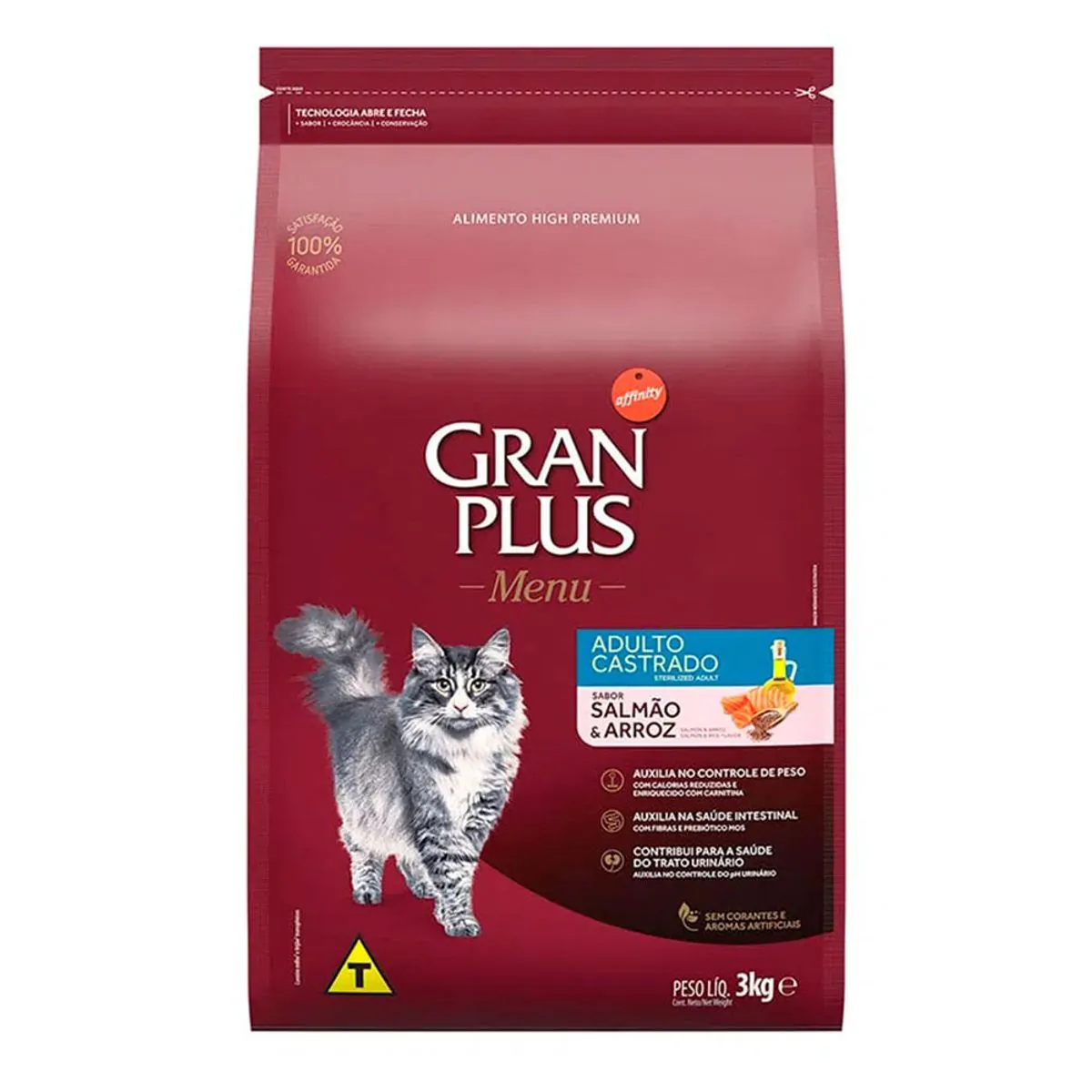 Ração Gran Plus Gatos Castrados Salmão e Arroz 3kg