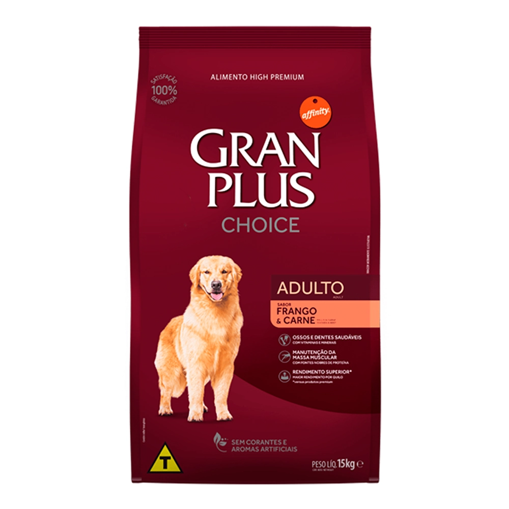 Ração Gran Plus Choice Frango e Carne Cães Adultos 15kg 15kg