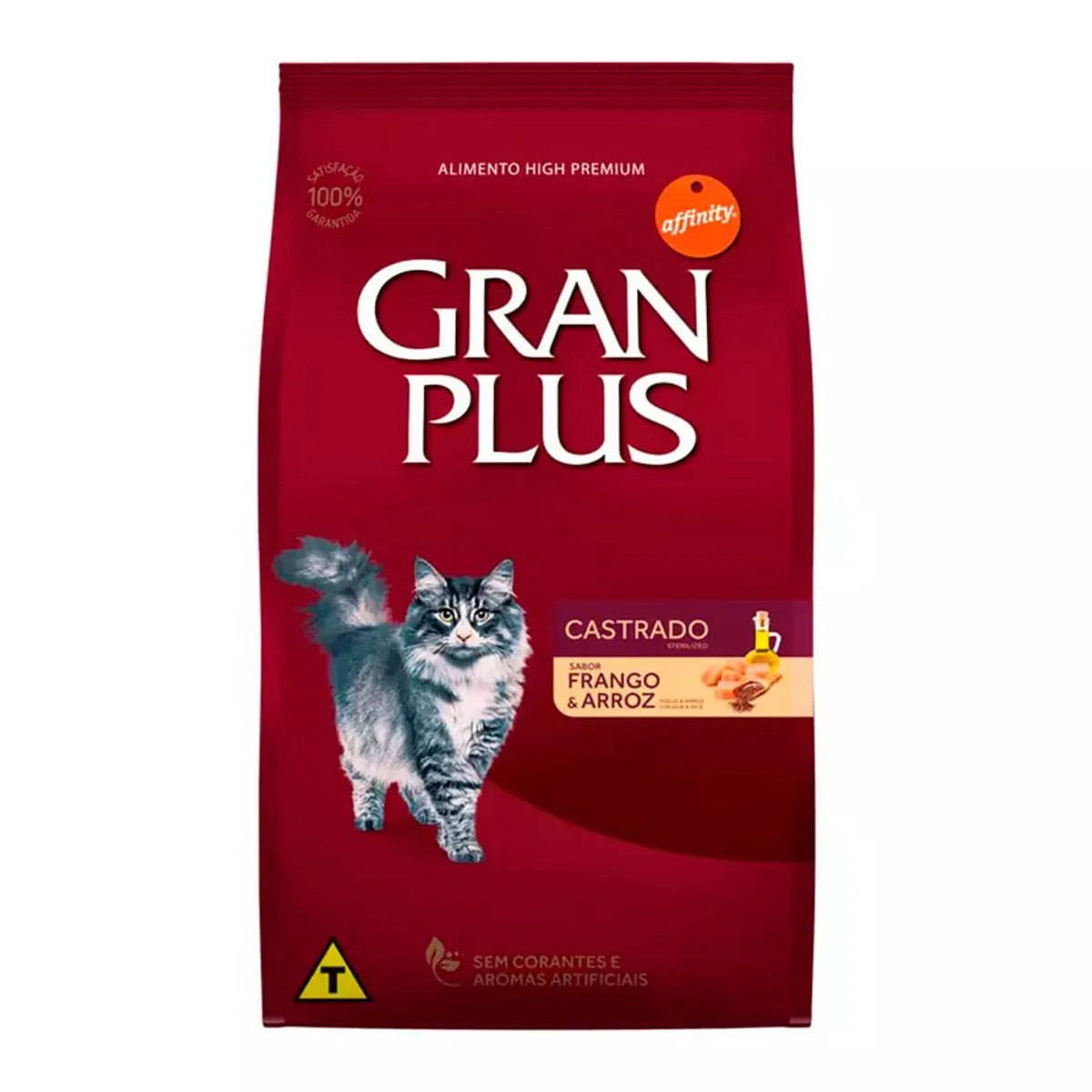 Ração Gran Plus Gatos Castrados Frango e Arroz 10,1kg