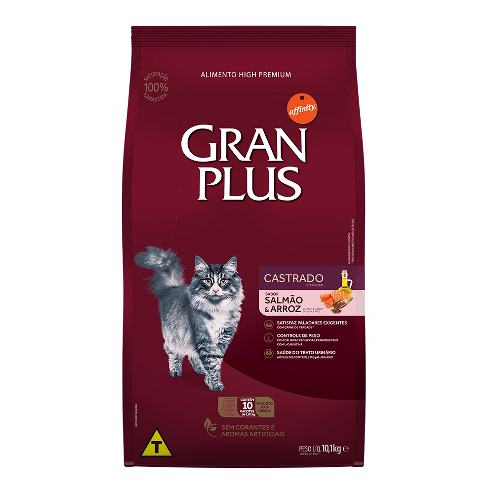Ração Gran Plus Gatos Castrados Salmão e Arroz 10kg