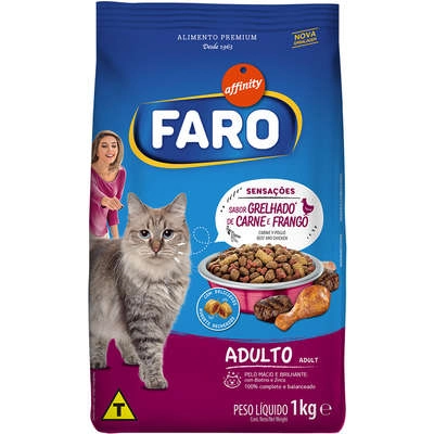 Alimento Para Gatos Adultos Grelhado De Carne E Frango Affinity Faro Pacote 1kg