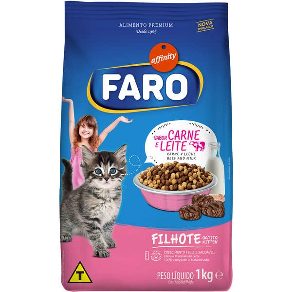 Alimento Para Gatos Filhotes Carne E Leite Affinity Faro Pacote 1kg