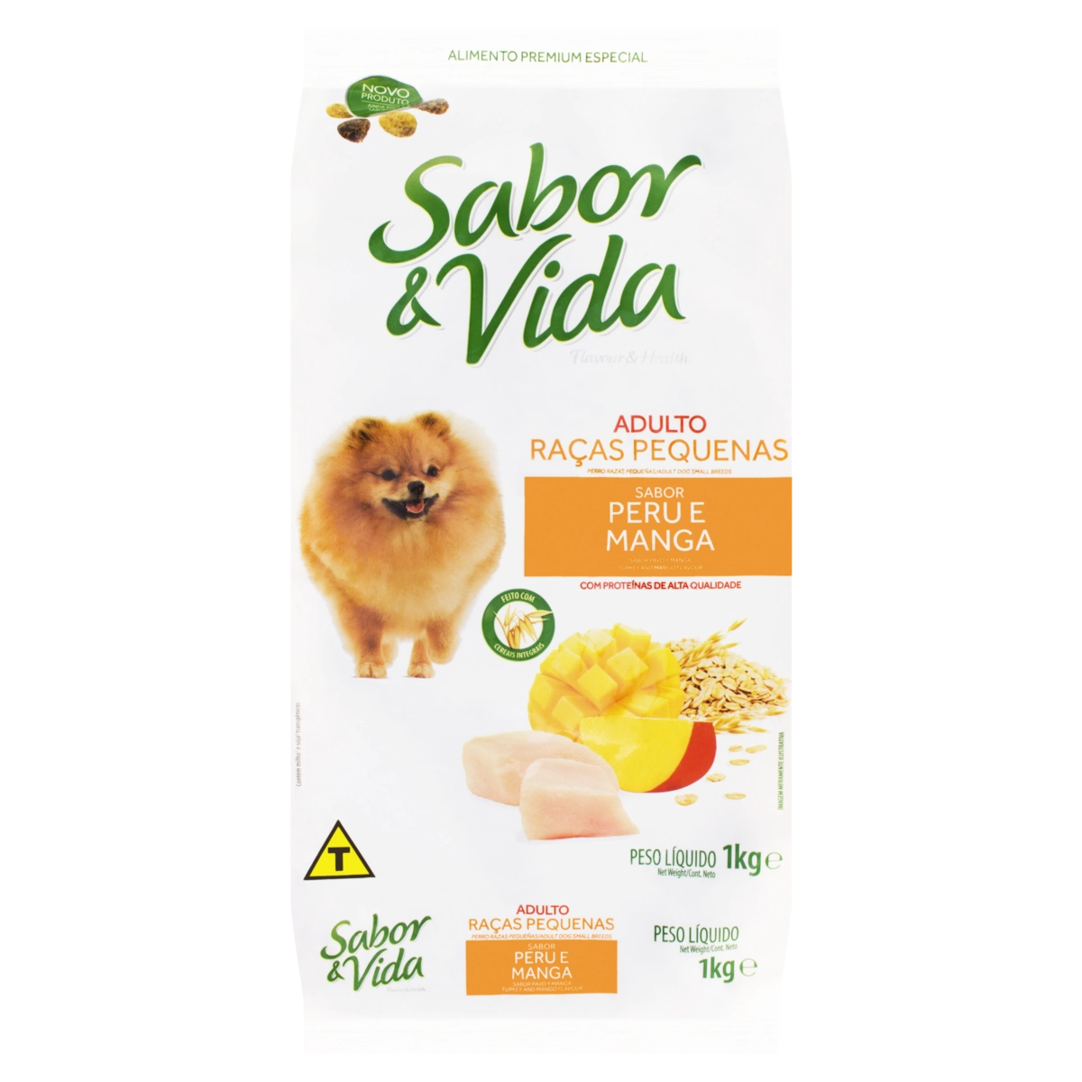 Alimento Para Cães Adultos Raças Pequenas Peru E Manga Sabor Vida Pacote 1kg