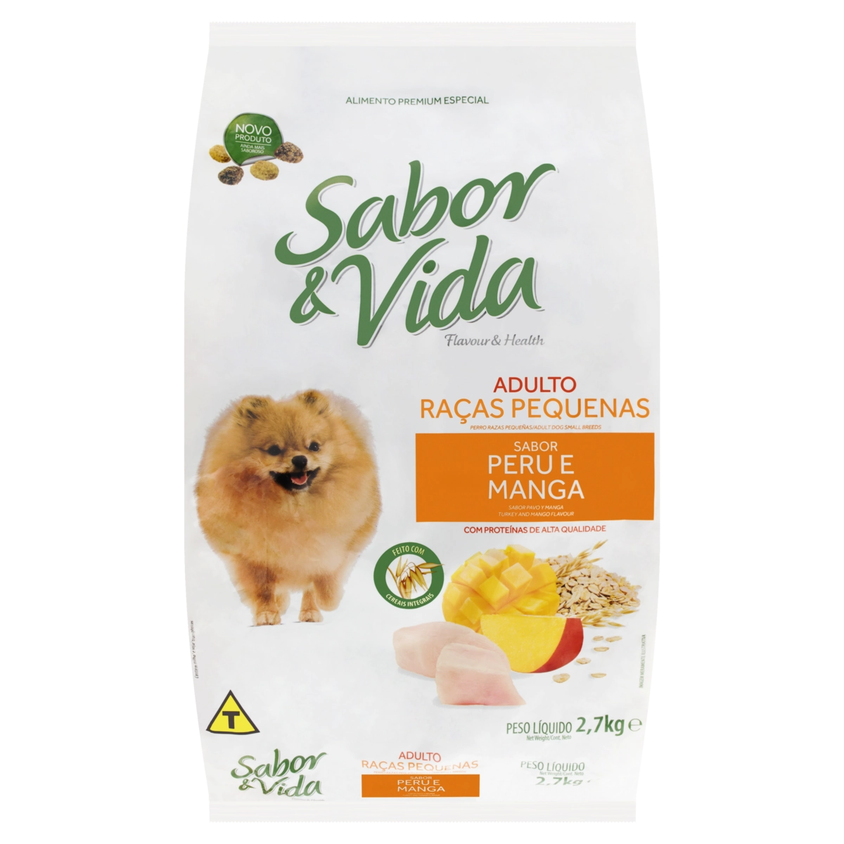 Alimento Para Cães Adultos Raças Pequenas Peru E Manga Sabor Vida Pacote 2,7kg