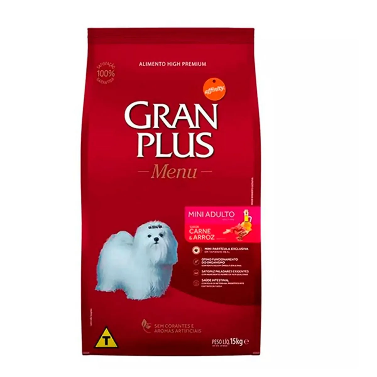 Ração Gran Plus Menu Cães Adultos Mini Carne e Arroz 15kg