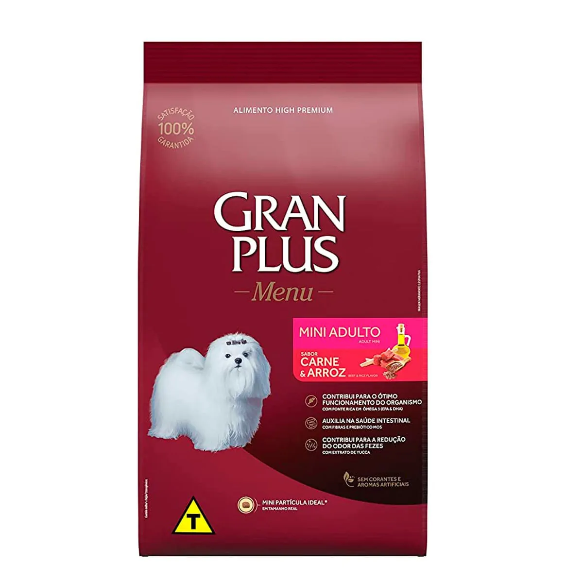 Ração Gran Plus Menu Cães Adultos Mini Carne e Arroz 3kg